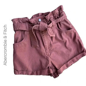 ABERCROMBIE & FITCH | NWOT | HIGH RISE PAPER BAG SHORTS BELTED | SIZE: XS